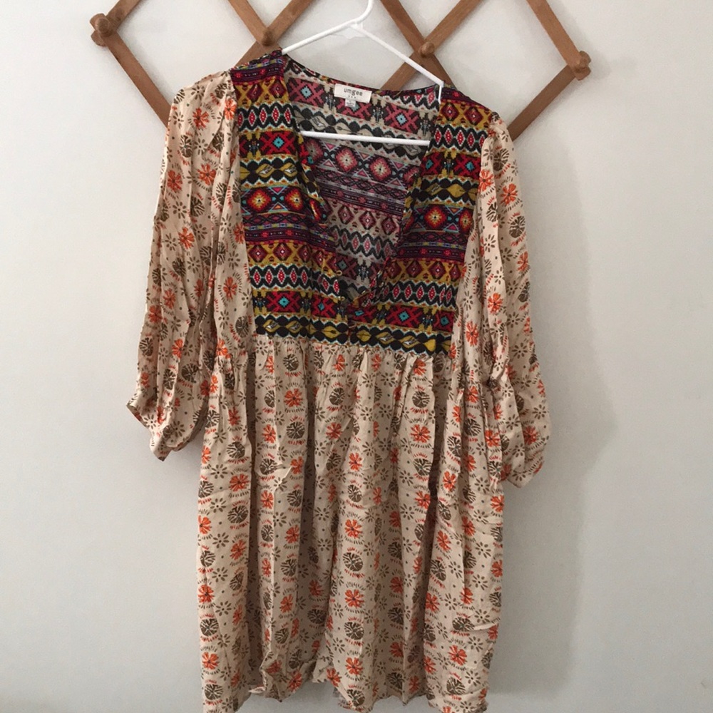 Pattern baby doll dress, so cute!!
